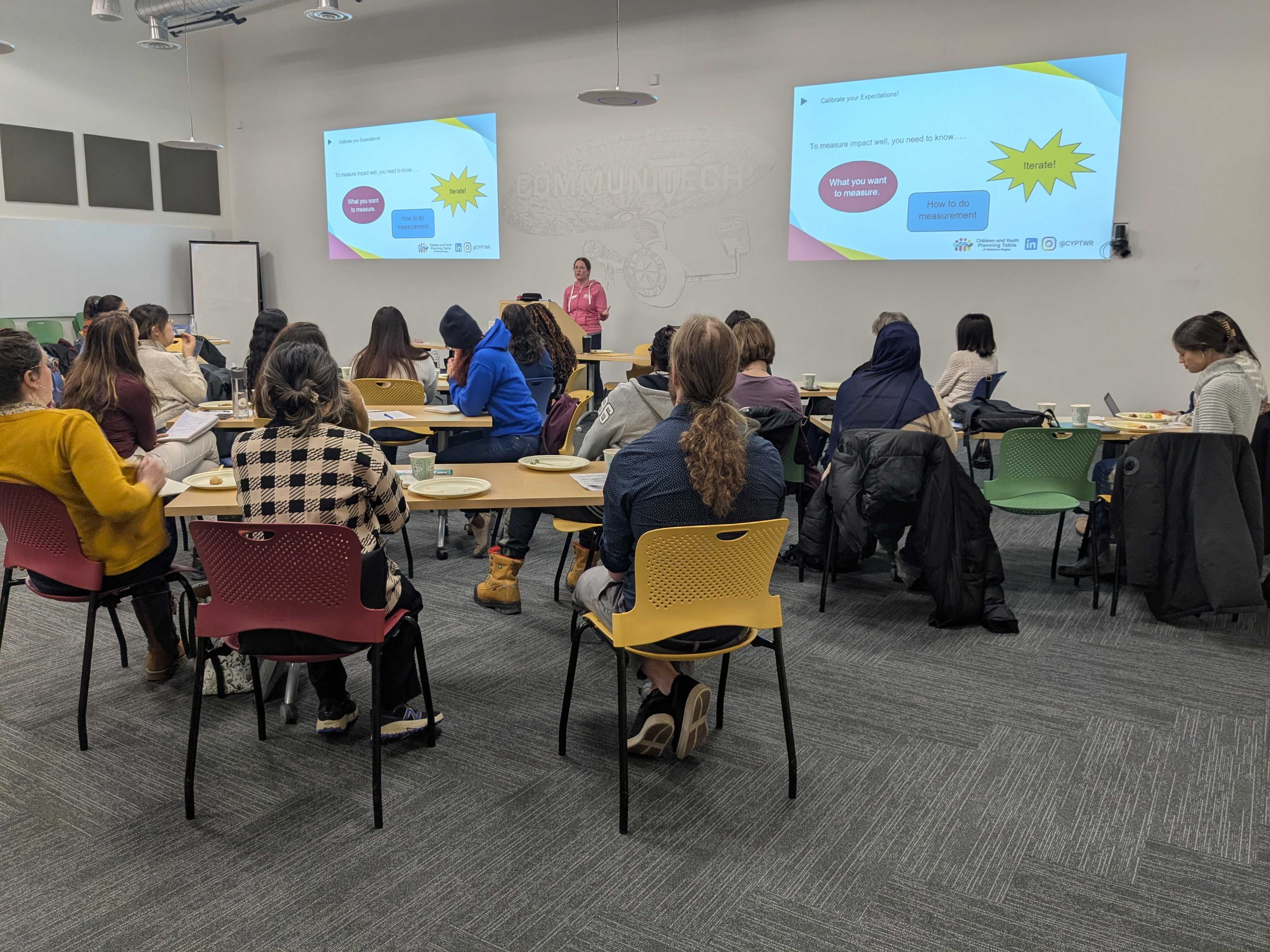 Greta James presenting at the Measurement 101 workshop